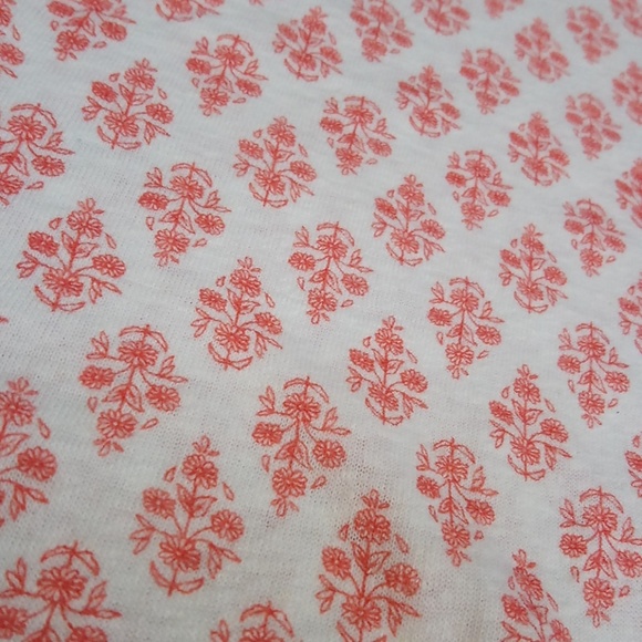 Patterned Tie Waist Linen Short Sleeve Blouse T Shirt Top - Picture 5 of 8